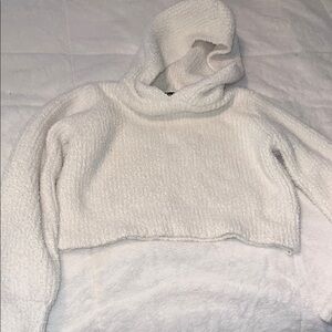 Art Class White Cowl Neck Sweater with Ribbed Texture